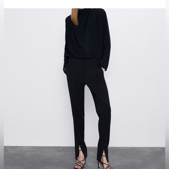 Zara Pants - Zara Black Slit Hem Leggings Size XS